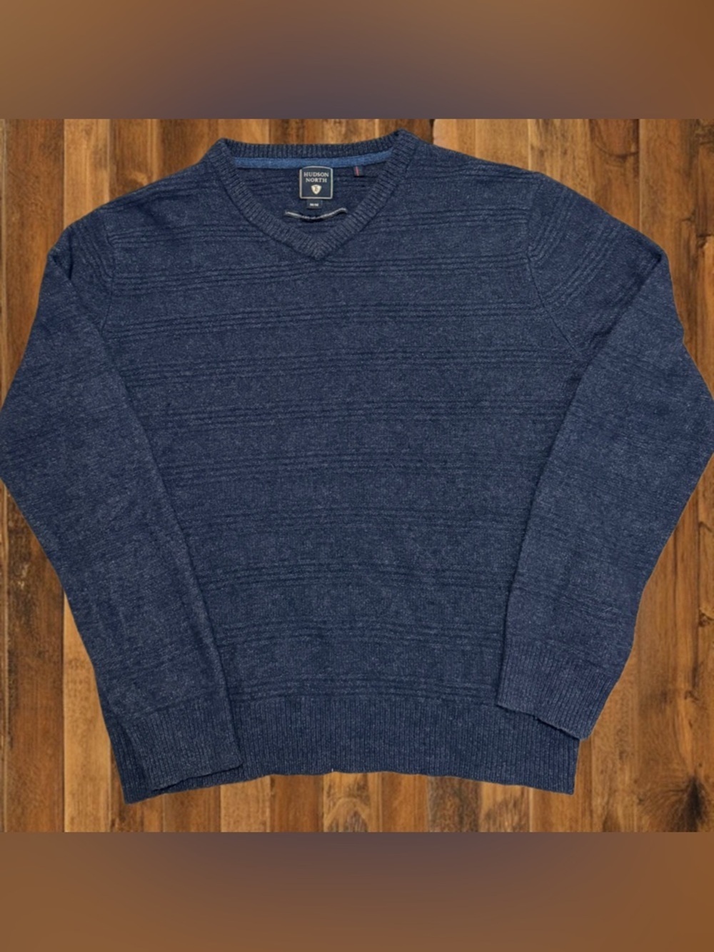 Hudson North Lambswool Blend Sweater Men’s Blue Crewneck Knit Size